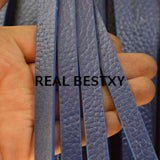 5m 10*3mm Litchi Pattern Flat Leather Strap Strings for Bracelets