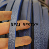 5m 10*3mm Litchi Pattern Flat Leather Strap Strings for Bracelets