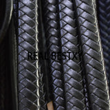 5m/lot 12*6mm Black Leather Beading Bracelet Thread String Rope