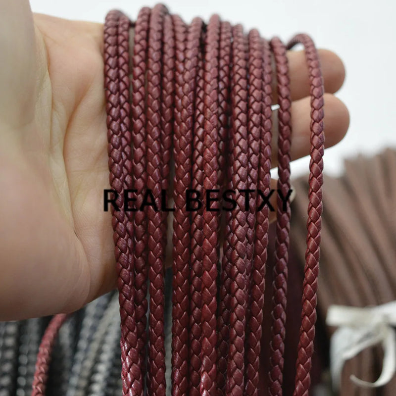 5m 3mm Red Leather Cords for Bracelet Making Jewelry