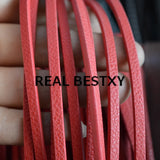 5m 4*3mm Red Flat Leather Cord for Bracelets DIY Jewelry Making Lichee Pattern