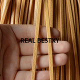 5m Yellow Litchi Pattern Flat Leather Cords for Bracelets Making