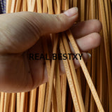 5m Yellow Litchi Pattern Flat Leather Cords for Bracelets Making