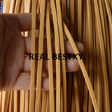 5m Yellow Litchi Pattern Flat Leather Cords for Bracelets Making
