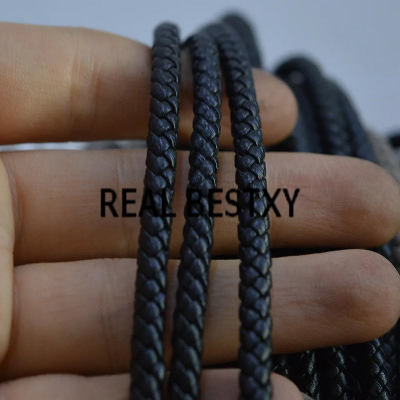 5m 4mm Round Leather Cord for Jewelry Making