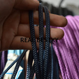 5m Navy Pigtail Braided Leather Cords for Bracelets Making