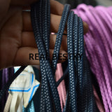 5m Navy Pigtail Braided Leather Cords for Bracelets Making