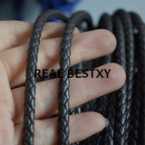 5m 5mm Brown Braided PU Leather Cord Necklace Bracelet DIY Jewelry Material