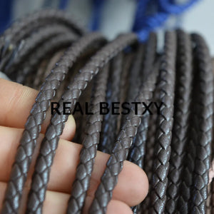 5m 5mm Brown Braided PU Leather Cord Necklace Bracelet DIY Jewelry Material