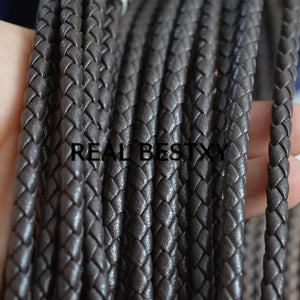 5m 5mm Brown Braided PU Leather Cord Necklace Bracelet DIY Jewelry Material