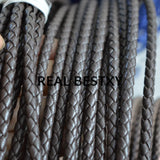 5m 5mm Brown Braided PU Leather Cord Necklace Bracelet DIY Jewelry Material