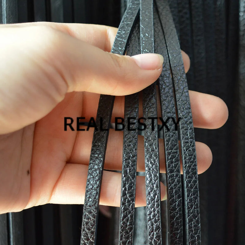 5m 6*3mm Flat Leather Ropes for Jewelry Making