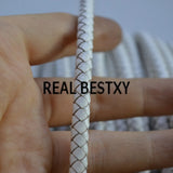 5m/lot 6mm Braided Leather Cord Rope for Necklaces Bracelets DIY Jewelry