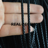 5m Manmade Round Braided Leather Cord 3mm DIY Jewelry Making