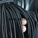 5m Manmade Round Braided Leather Cord 3mm DIY Jewelry Making