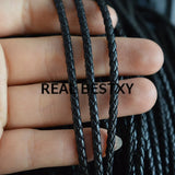5m Manmade Round Braided Leather Cord 3mm DIY Jewelry Making