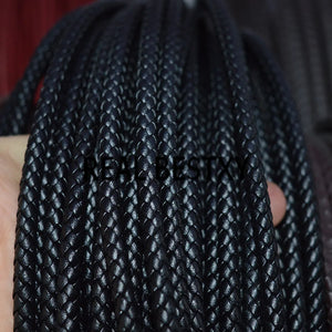 5m Fiber Leather Cord for DIY Jewelry Bracelets - 5mm Braided Leather Cords