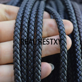 5m Fiber Leather Cord for DIY Jewelry Bracelets - 5mm Braided Leather Cords