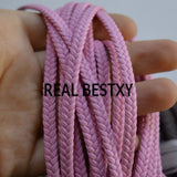 5m Pink Braided Leather Cords Straps for Bracelets Making