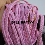 5m Pink Braided Leather Cords Straps for Bracelets Making
