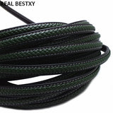 Flat Leather Cord Braid Pattern Rope Jewelry Making Bracelet Materials