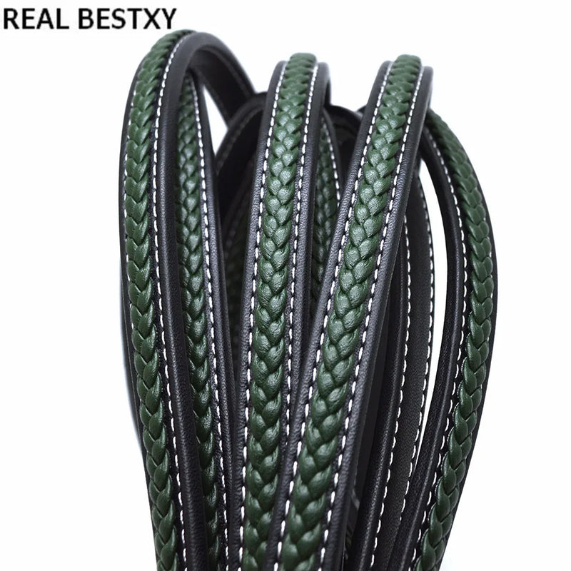Flat Leather Cord Braid Pattern Rope Jewelry Making Bracelet Materials