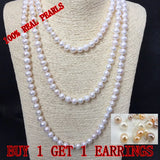 Real Freshwater Cultured Pearl Necklace 8-9mm Pearl Size
