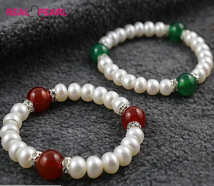 REAL PEARL Freshwater Pearl Bracelet Good Luck Gift Jewelry