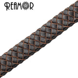 REAMOR Flat Wide Leather Ropes Cords for DIY Jewelry Making