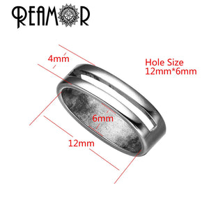10PCS 12*6mm Stainless Steel Hollow Stripe Charms Beads DIY