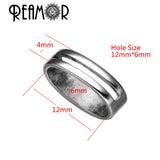 10PCS 12*6mm Stainless Steel Hollow Stripe Charms Beads DIY