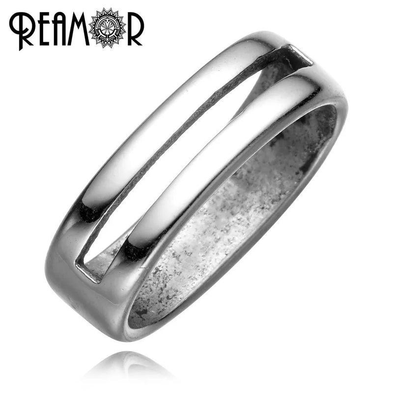 10PCS 12*6mm Stainless Steel Hollow Stripe Charms Beads DIY