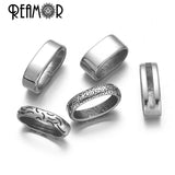 10pcs 316l Stainless Steel Square Hole Charms Beads DIY Jewelry Blank Logo