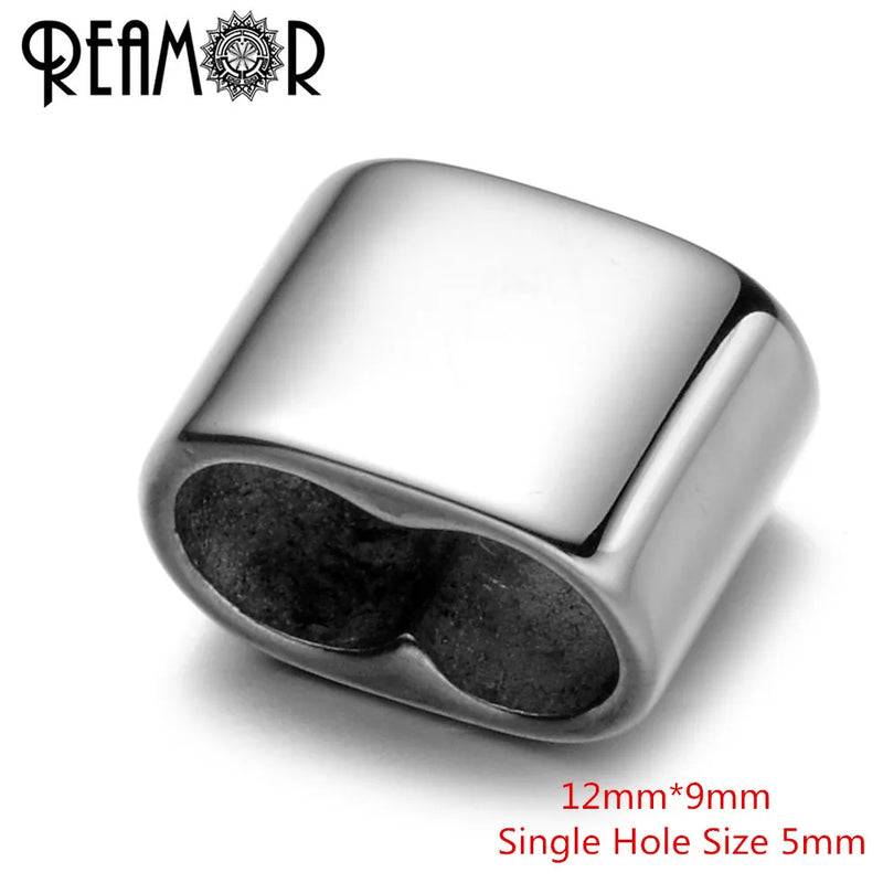 10pcs Stainless Steel 6/5mm Spacer Metal Beads For Leather Bracelet DIY