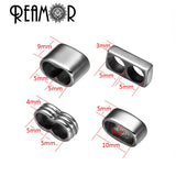 10pcs Stainless Steel 6/5mm Spacer Metal Beads For Leather Bracelet DIY