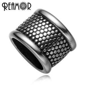 12x6mm 316L Stainless Steel Oblate European Spacer Beads Men Leather Bracelet