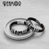 12x6mm 316L Stainless Steel Oblate European Spacer Beads Men Leather Bracelet