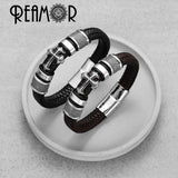 12x6mm 316L Stainless Steel Oblate European Spacer Beads Men Leather Bracelet