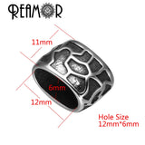 12*6mm 316l Stainless Steel Turtle Crack Big Hole Beads For Leather Bracelet