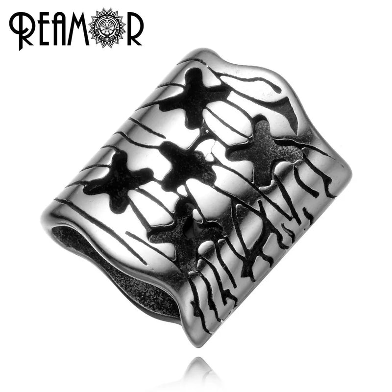 12*6mm 316L Stainless Steel X Cross Square Hole Spacer Beads for Men Bracelet