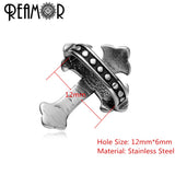 12*6mm Antique Stainless Steel Cross Spacer Charm Beads for DIY Jewelry Making