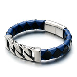 REAMOR 12*6mm Braided Flat Wide Leather Rope Bracelet 1m/lot