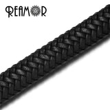 REAMOR 12*6mm Wide Leather Cord for Jewelry Making