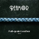 REAMOR 1M Retro Red Gray Leather Rope 6mm Braided Cord DIY Bracelets