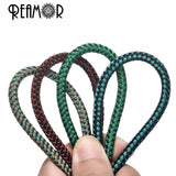 REAMOR 1M 6mm Steel Wire Braided Leather Cord Rope Bracelet DIY Jewelry