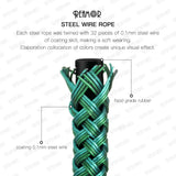 REAMOR 1M 6mm Steel Wire Braided Leather Cord Rope Bracelet DIY Jewelry