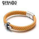 REAMOR 1m Flat Leather Cord For Jewelry Making Bracelet