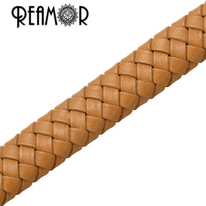 REAMOR 1m Flat Leather Cord For Jewelry Making Bracelet
