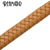 REAMOR 1m Flat Leather Cord For Jewelry Making Bracelet
