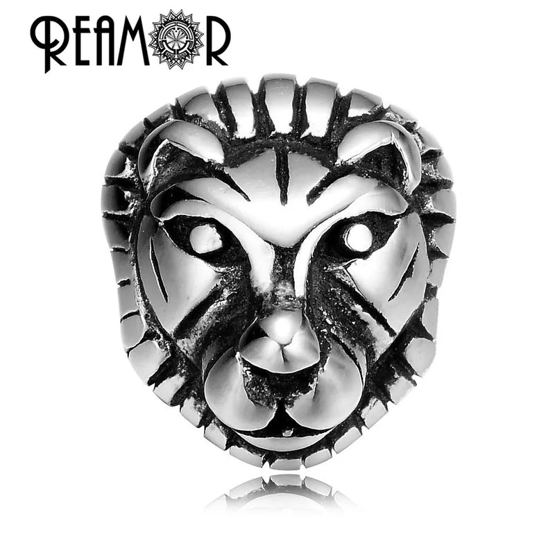 316L Stainless steel Lion Head Beads Charms for Bracelet Making